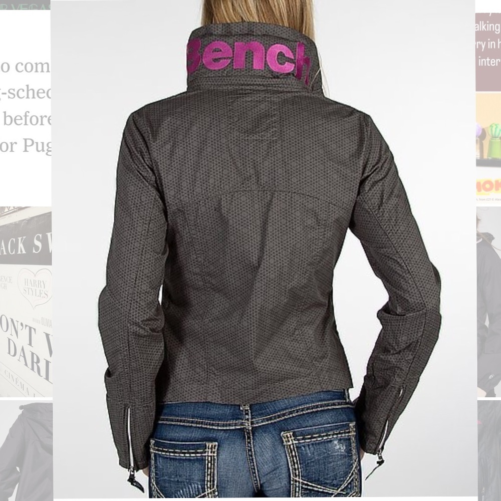 Bench jacket with hidden hood